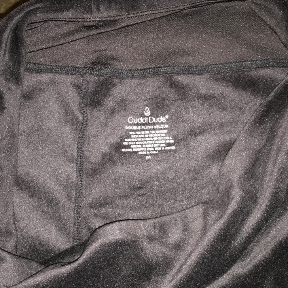 Cuddl Duds Black & Blue Two-Piece Lounge Set Top L Pants M - Picture 4 of 4